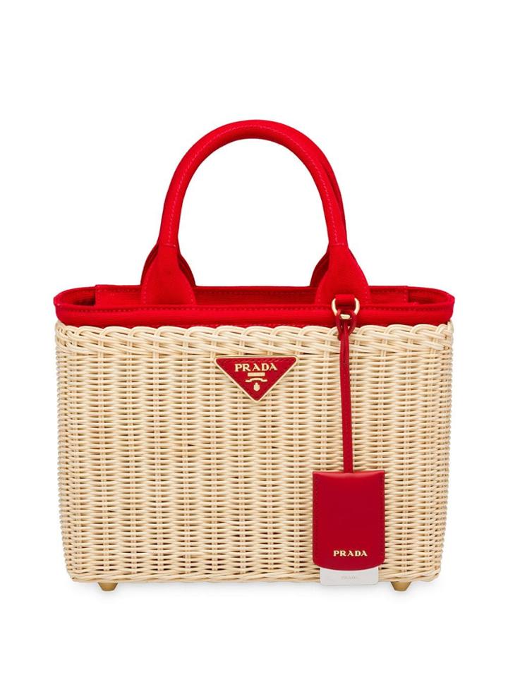 Prada Woven Tote Bag - Neutrals