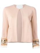 Giada Benincasa Embellished Sleeve Jacket - Pink & Purple