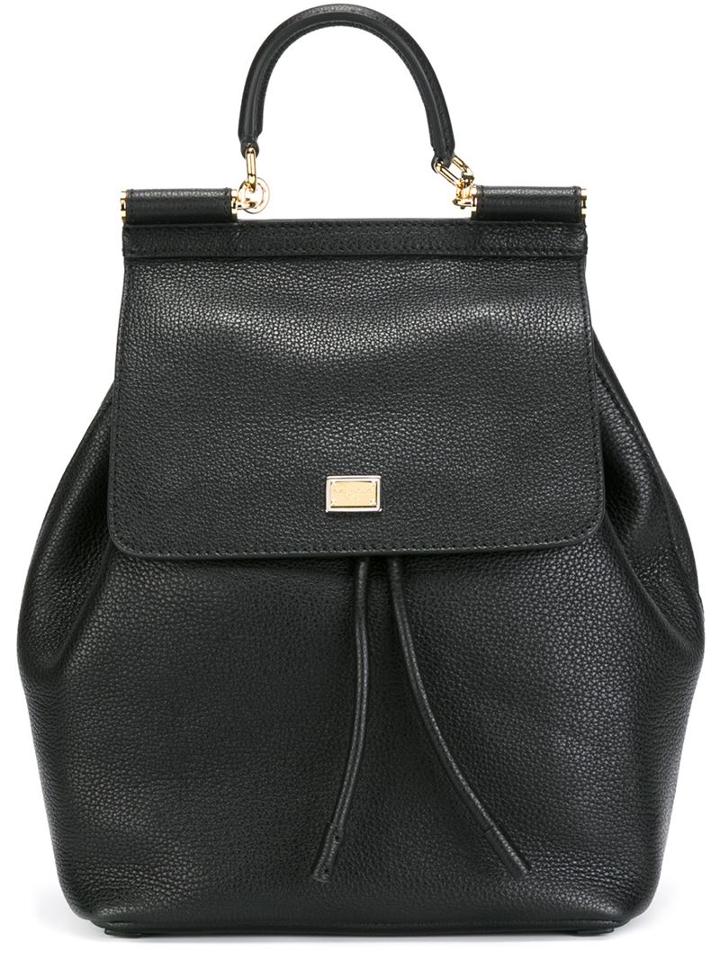 Dolce & Gabbana Sicily Backpack, Black, Calf Leather