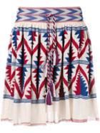 Laneus - Knitted Aztec Design Skirt - Women - Cotton/viscose - 42, Nude/neutrals, Cotton/viscose