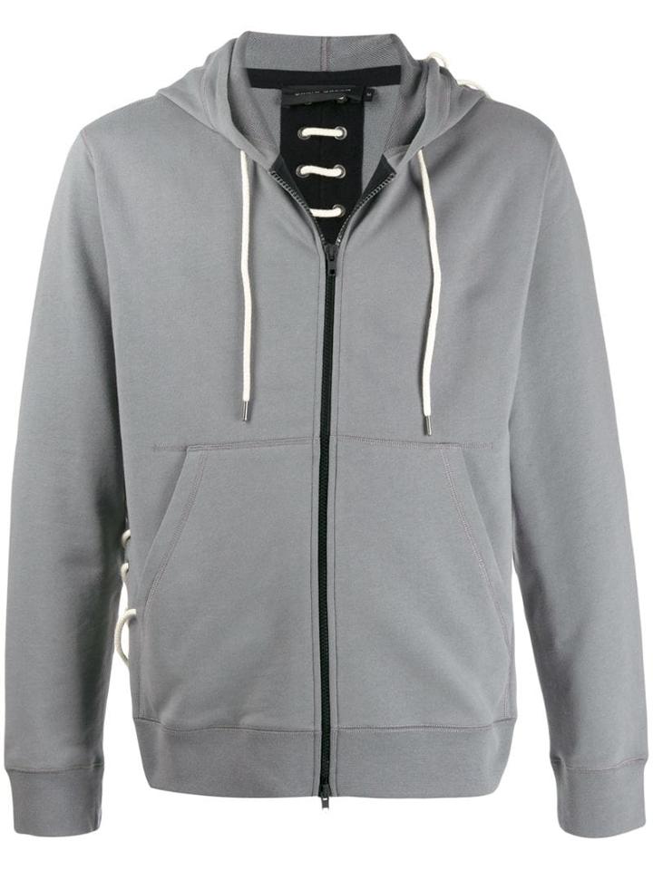 Craig Green Lace-up Detail Zip-up Hoodie - Grey