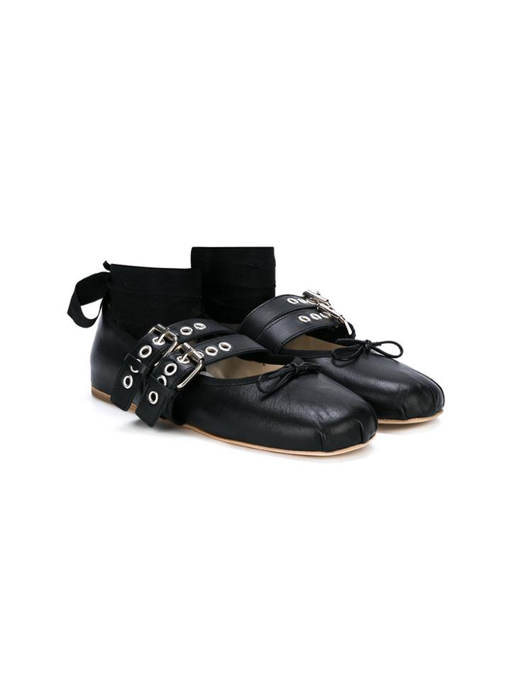 Douuod Kids Teen Multi-strap Ballerinas - Black