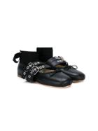 Douuod Kids Teen Multi-strap Ballerinas - Black