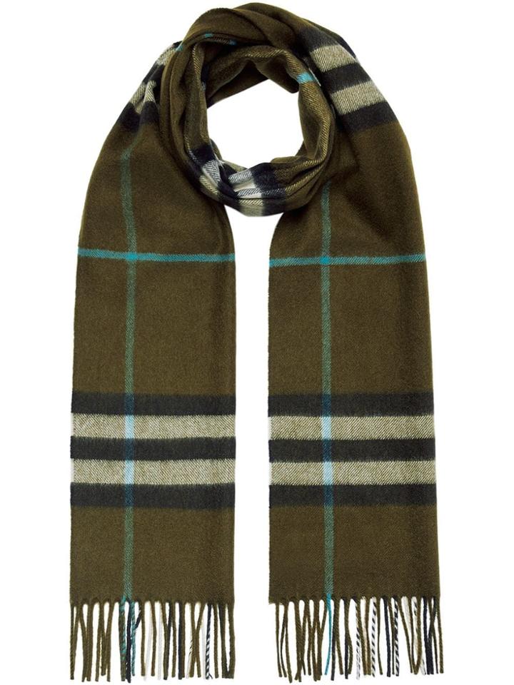 Burberry The Classic Cashmere Scarf In Check - Green