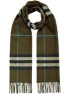 Burberry The Classic Cashmere Scarf In Check - Green