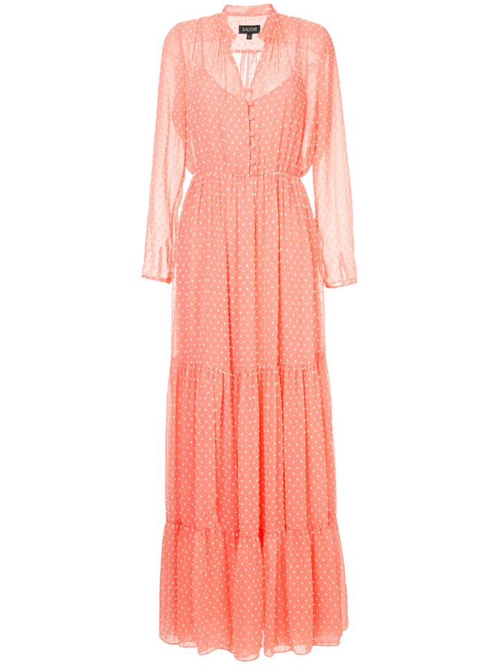 Saloni Polka Dot Dress - Pink & Purple