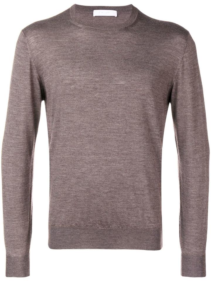 Cruciani Long-sleeve Fitted Sweater - Brown