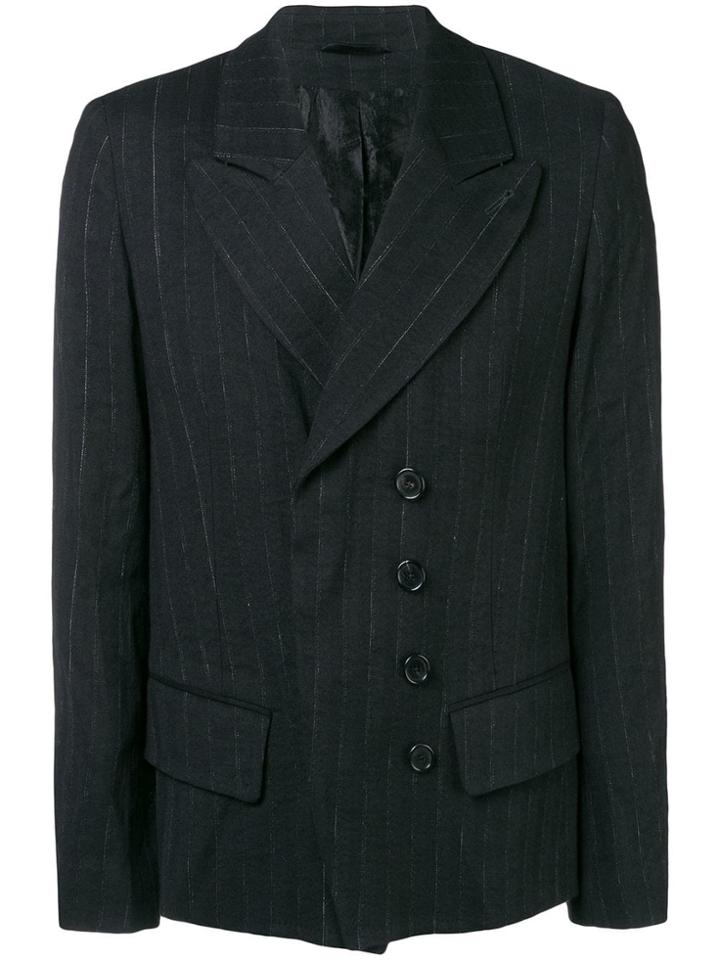 Ann Demeulemeester Pinstripe Fitted Blazer - Black