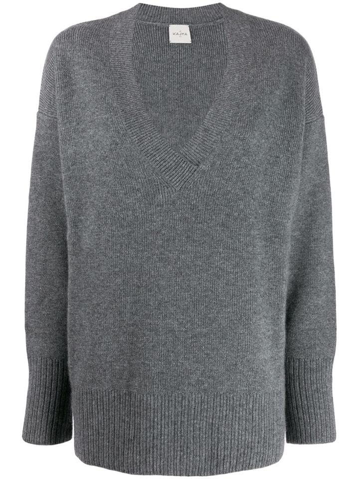 Le Kasha Faro V-neck Jumper - Grey