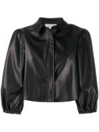Alexis Cropped Puffed Sleeve Jacket - Black