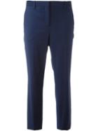 Theory Cropped Tailored Trousers, Women's, Size: 2, Blue, Virgin Wool/polyamide/spandex/elastane