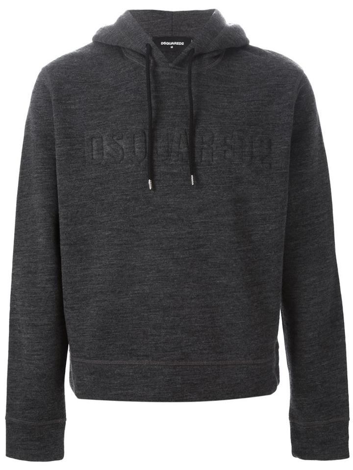 Dsquared2 Logo Hoodie, Men's, Size: Large, Grey, Wool/cotton/acrylic/other Fibres