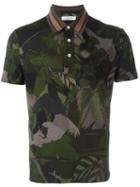 Valentino Tropical Print Polo Shirt, Men's, Size: Medium, Green, Cotton/viscose/polyester