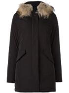 Woolrich Collar Detail Parka Coat, Women's, Size: Xs, Black, Polyester/polyamide/feather Down