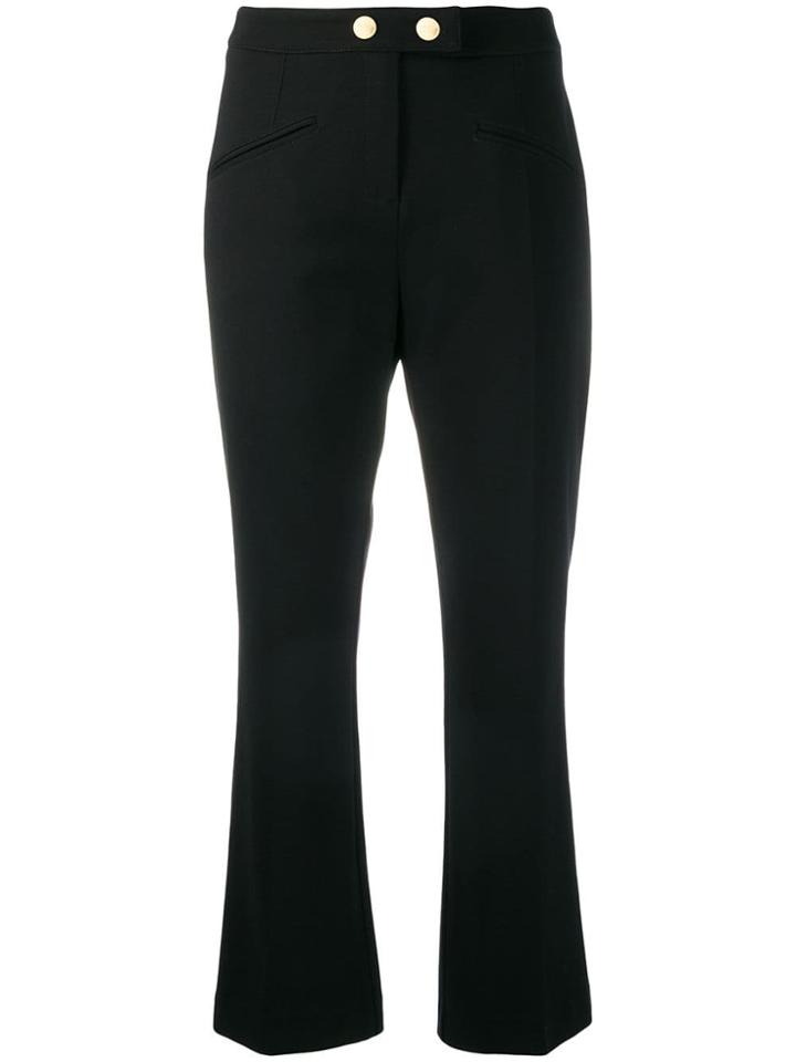 Cavalli Class Cropped Jetted Trousers - Black