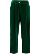 Jejia Cropped Corduroy Trousers - Green