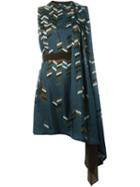 Kolor Asymmetric Printed Draped Dress