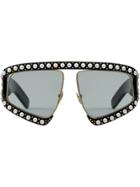 Gucci Eyewear Oversized Studded Sunglasses - Black