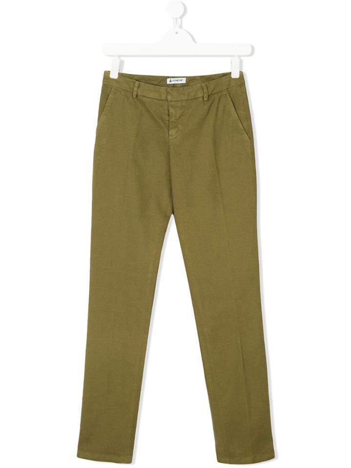 Dondup Kids Teen Straight Leg Chinos - Green
