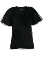 Simone Rocha Tulle Embellished T-shirt - Black