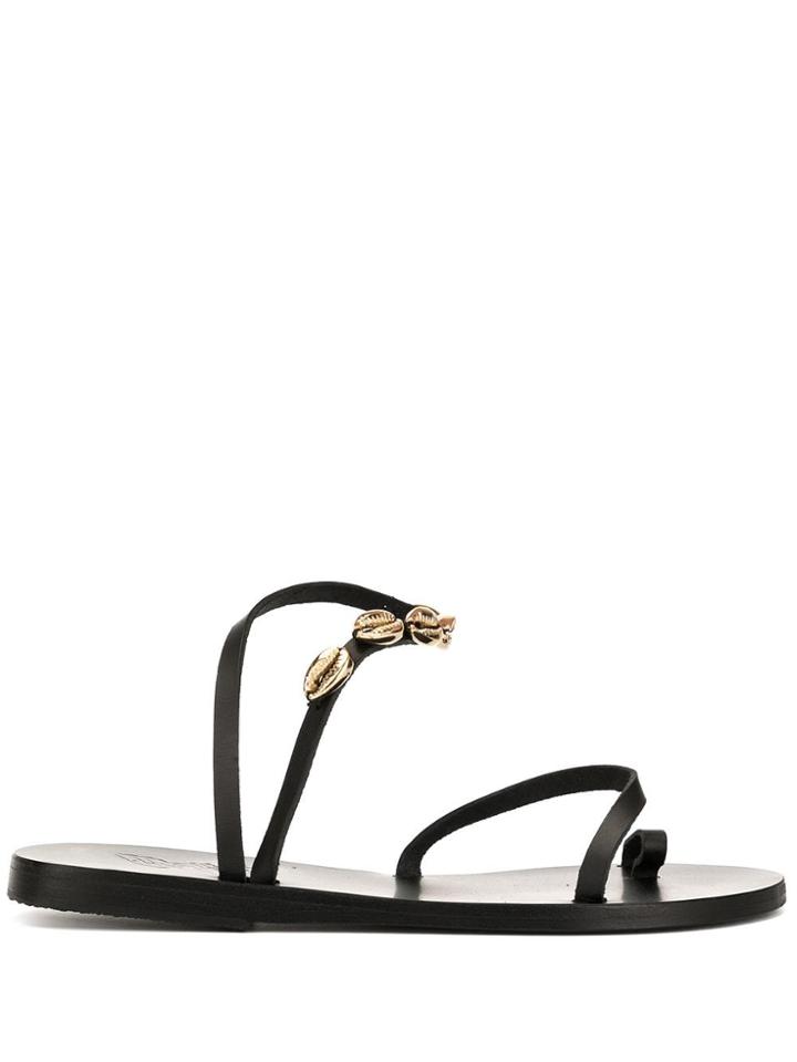 Ancient Greek Sandals Alpi Eleftheria Shell Sandals - Black