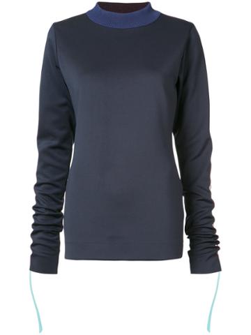 Martina Spetlova - Scuba Top - Women - Lamb Skin/neoprene - 8, Blue, Lamb Skin/neoprene