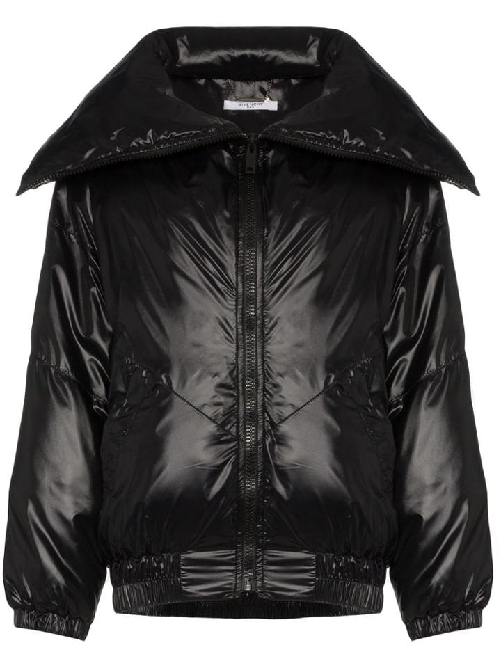 Givenchy Logo Printed Tech Fabric Bomber Jacket - Black
