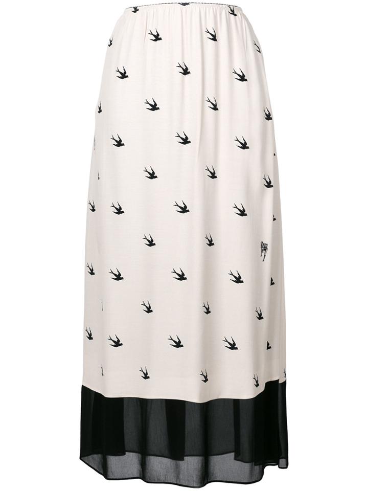 Mcq Alexander Mcqueen Swallow Print Skirt - Pink & Purple