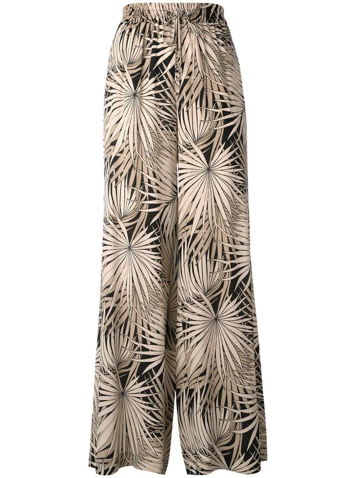 Max Mara Studio - Floral Detail Trousers - Women - Silk - 42, Black, Silk
