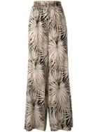 Max Mara Studio - Floral Detail Trousers - Women - Silk - 42, Black, Silk