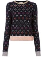 Red Valentino Metallic Intarsia Jumper, Women's, Size: Small, Black, Acrylic/viscose/wool/metallic Fibre