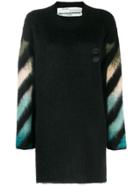 Off-white Intarsia Crew Neck Sweater - Black
