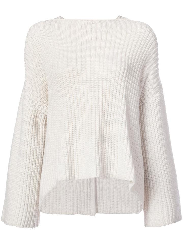 Derek Lam 10 Crosby - Cold-shoulder Fisherman Knit Sweater - Women - Cashmere/merino - S, White, Cashmere/merino