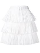 Sara Lanzi Fringe Structured Skirt - White