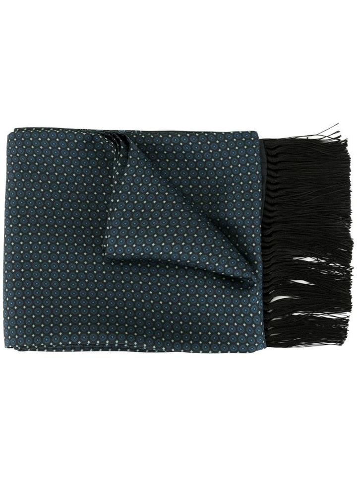 Dolce & Gabbana Printed Fringe Hem Scarf - Blue
