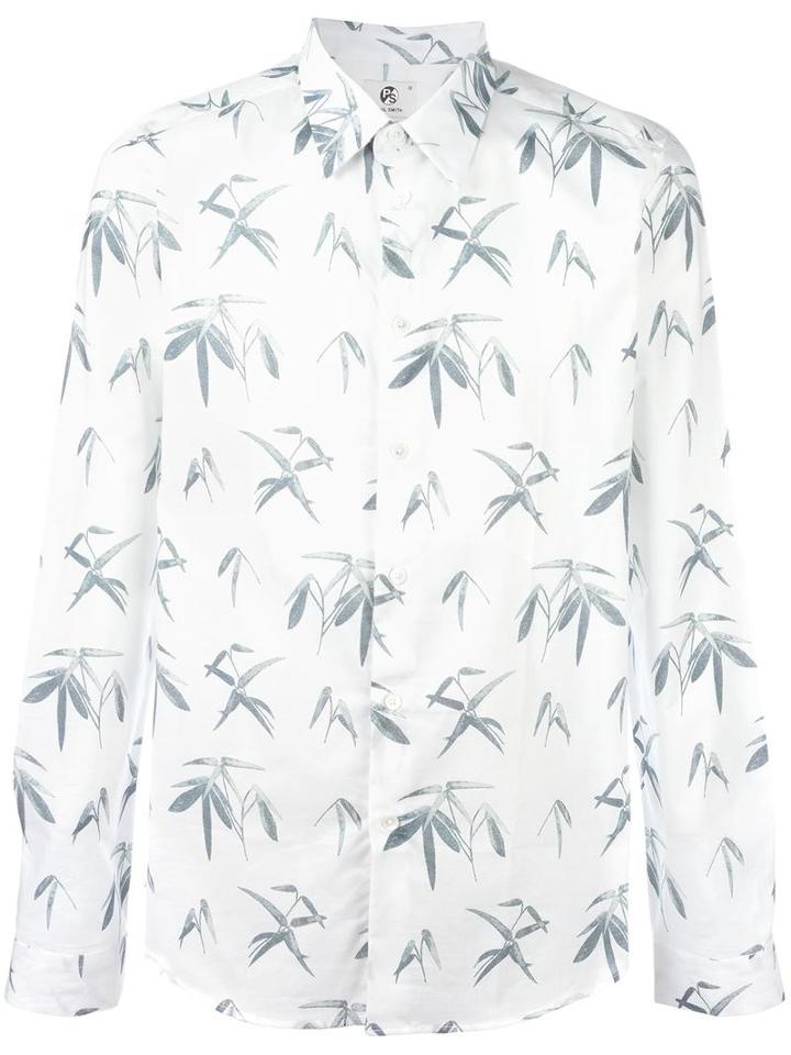 Ps By Paul Smith Palm Print Shirt, Men's, Size: Small, White, Cotton