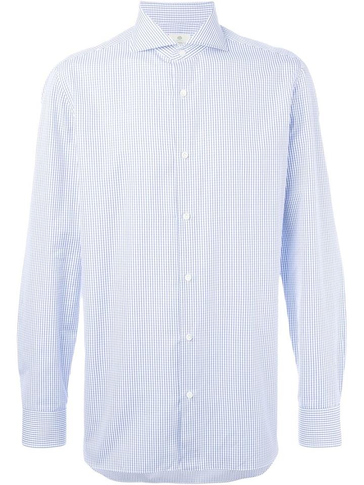 Borrelli Checked Wide Fit Button Down Shirt