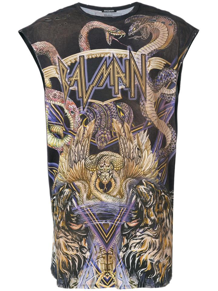 Balmain Snake Printed Tank Top - Multicolour