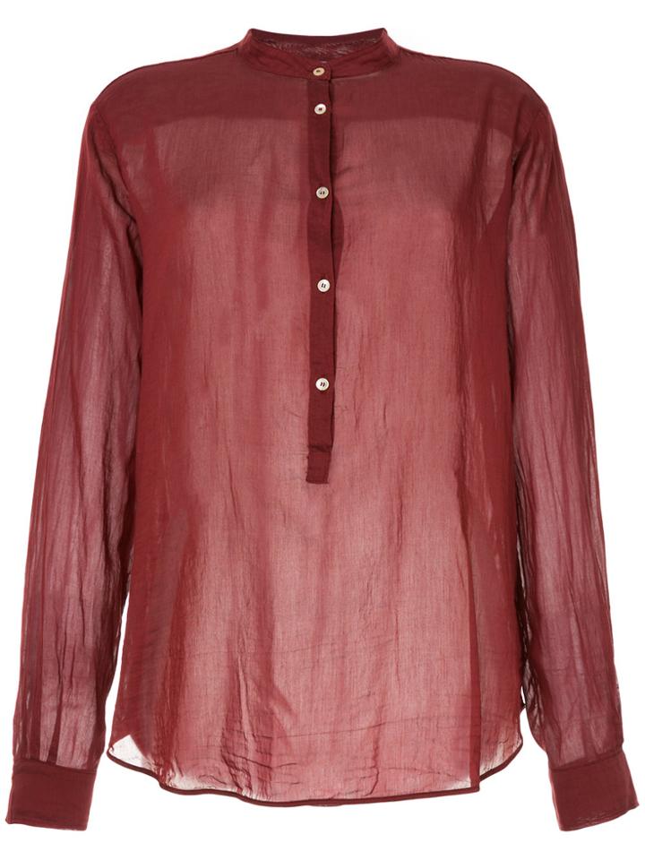 Forte Forte Band Collar Shirt - Red