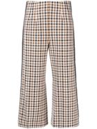 Veronica Beard Check Cropped Trousers - Nude & Neutrals