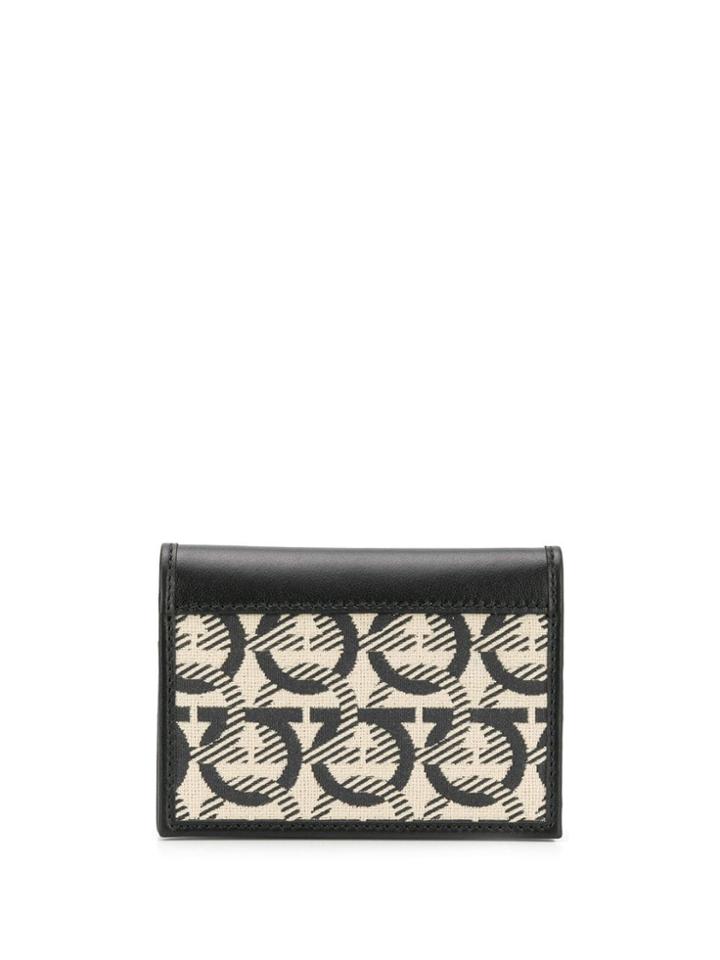 Salvatore Ferragamo Gancini Printed Wallet - Neutrals