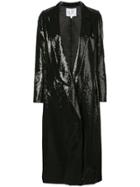 Galvan Sequin Embroidered Coat - Black