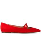 L'autre Chose Buckle Detail Pointed Pumps - Red