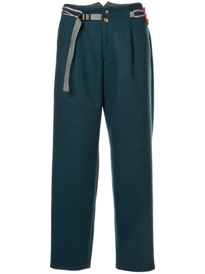 Kolor Belted Straight-leg Trousers - Blue