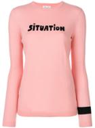 Bella Freud Situation Intarsia Jumper - Pink & Purple