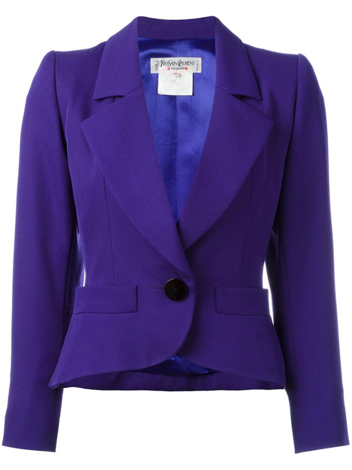 Yves Saint Laurent Vintage Crop Fitted Jacket - Pink & Purple