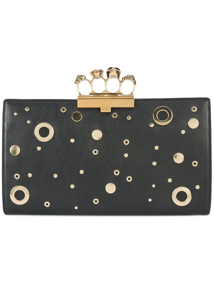 Alexander Mcqueen Skull Eyelet Clutch Bag - Black
