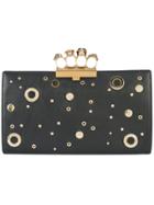 Alexander Mcqueen Skull Eyelet Clutch Bag - Black