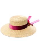 Gucci Decorated Straw Hat - Brown
