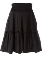 Moncler Ruffled A-line Skirt, Women's, Size: 42, Black, Polyester/polyamide